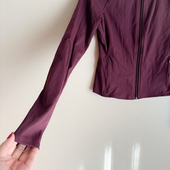Nike x Skims Matte Currant Burgundy Mock Neck Full Zip Jacket NikeSKIMS - Picture 2 of 7